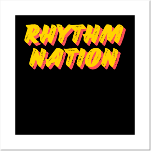 80s Aesthetic Typography - Rhythm Nation Posters and Art